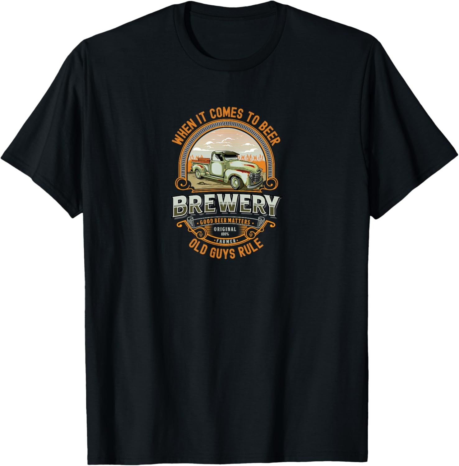 Mens Old Rule Funny Beer Guys Birthday Gift Old Man Rules T-Shirt
