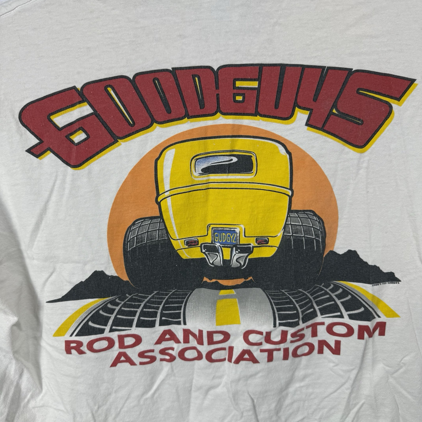 Vintage 1997 Good Guys Hot Rods Indy Nationals Jerzees Single Stitch TShirt Flaw