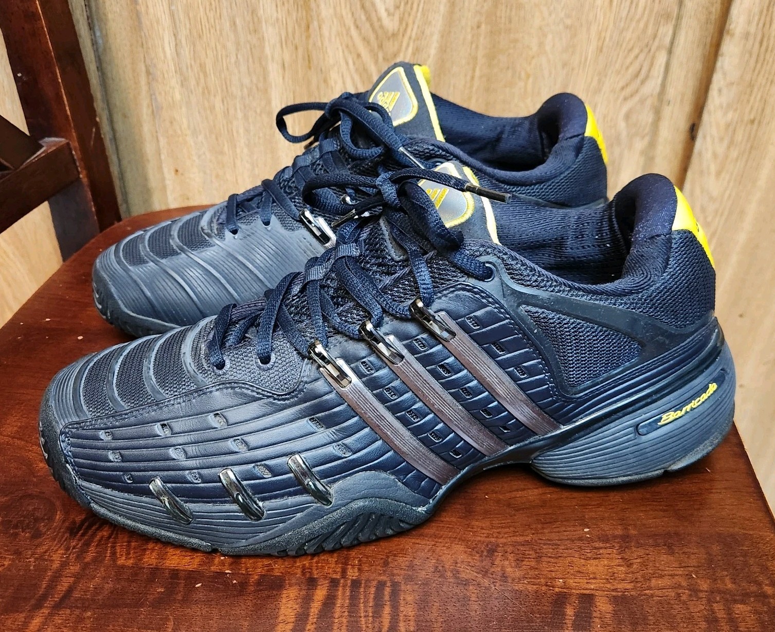 Adidas Barricade V Black Yellow Tennis Shoes Mens Sz 11 Vintage 2008 919461 Rare