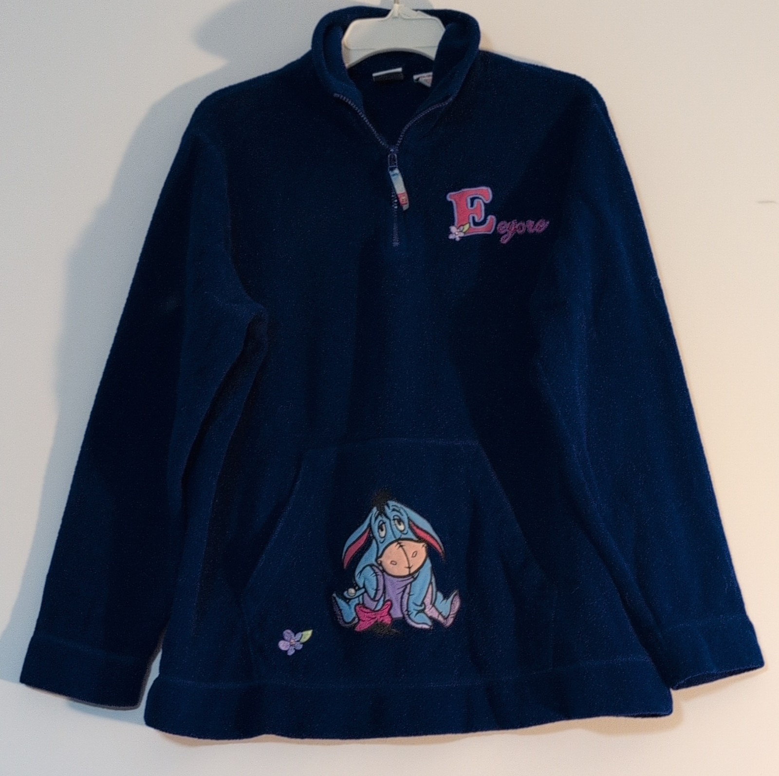 Disney Eeyore Fleece 1/2 Zip Pullover Sweatshirt Blue Large Women’s