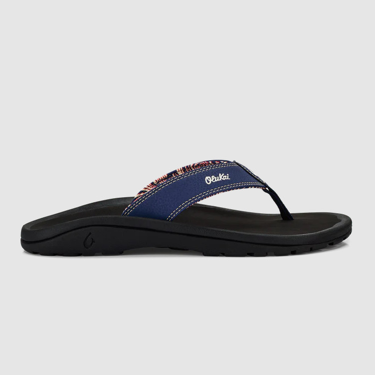 OluKai Ohana Men’s Beach Sandals Navy Onyx Water Friendly New