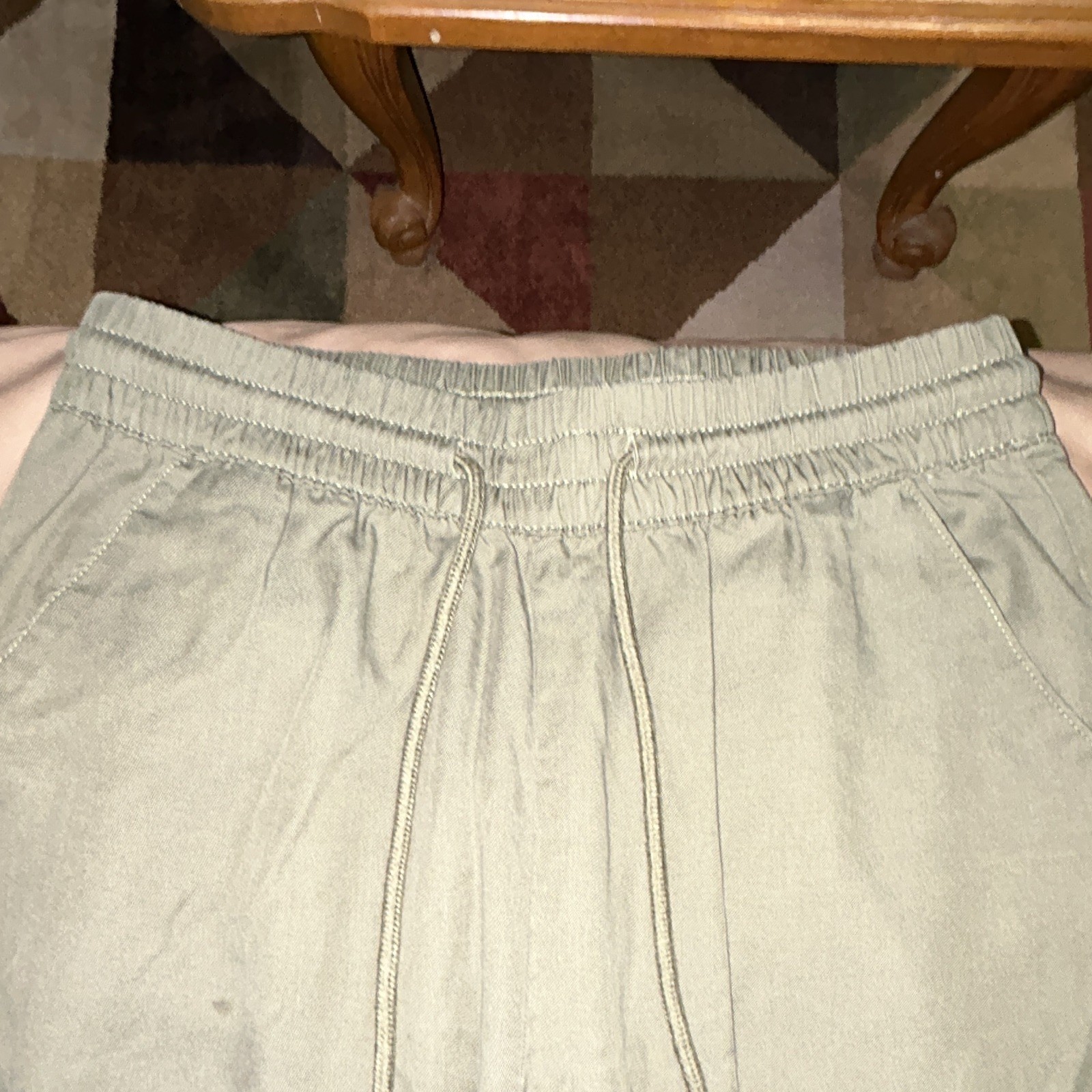 Indigo Rein Women’s Green Cargo Jogger Pants Pockets Elastic Waist Size M