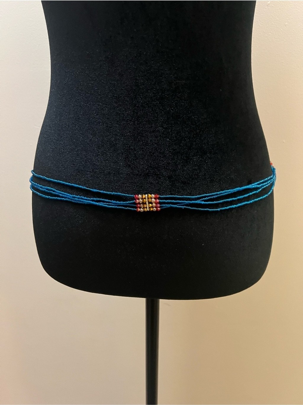 4-Layer Beaded Waist Chain Belt: African Boho Body Jewelry (16 Inch)