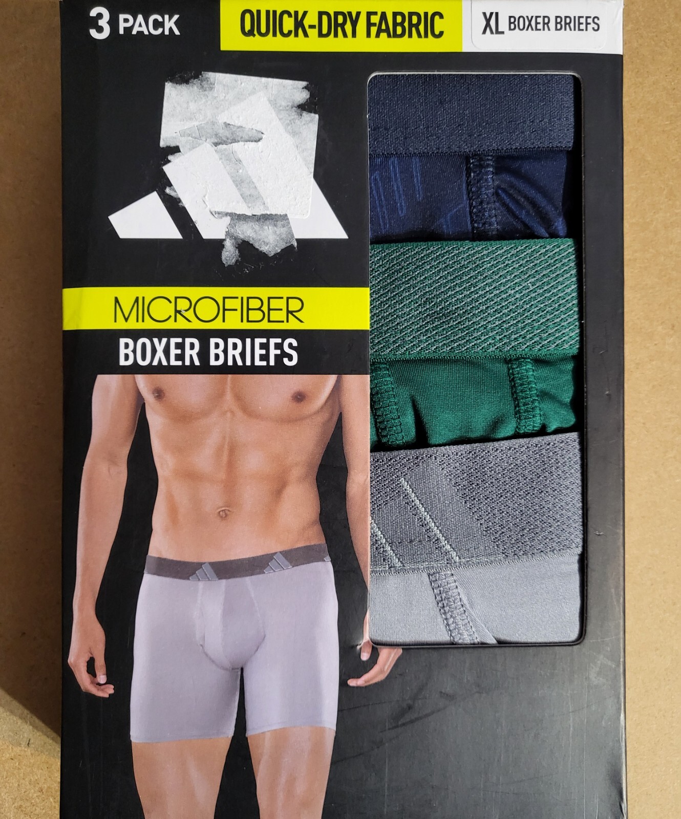 Adidas Mens 3-Pack boxer briefs Quick Dry Performance Mesh 3pk Size M L XL 2XL