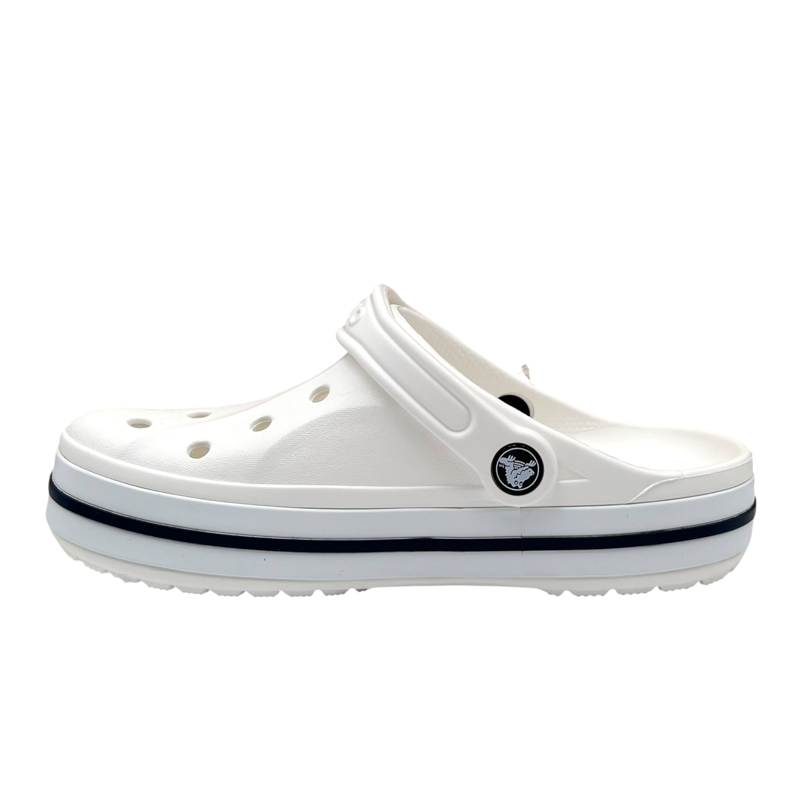 Crocs Bayaband Womens Slip-on Clogs Size 9 White Navy Water Friendly Lightweight