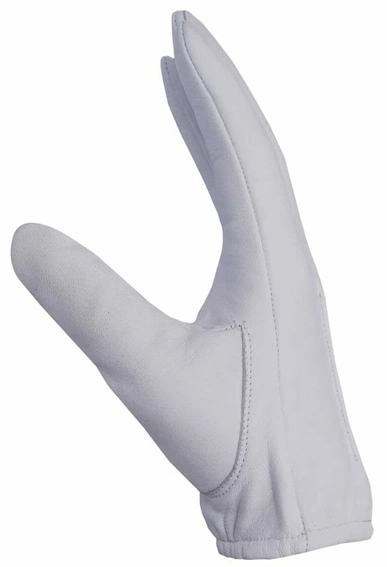 Beautiful Thin Leather Gloves White Color For Police Search Driving Size Large