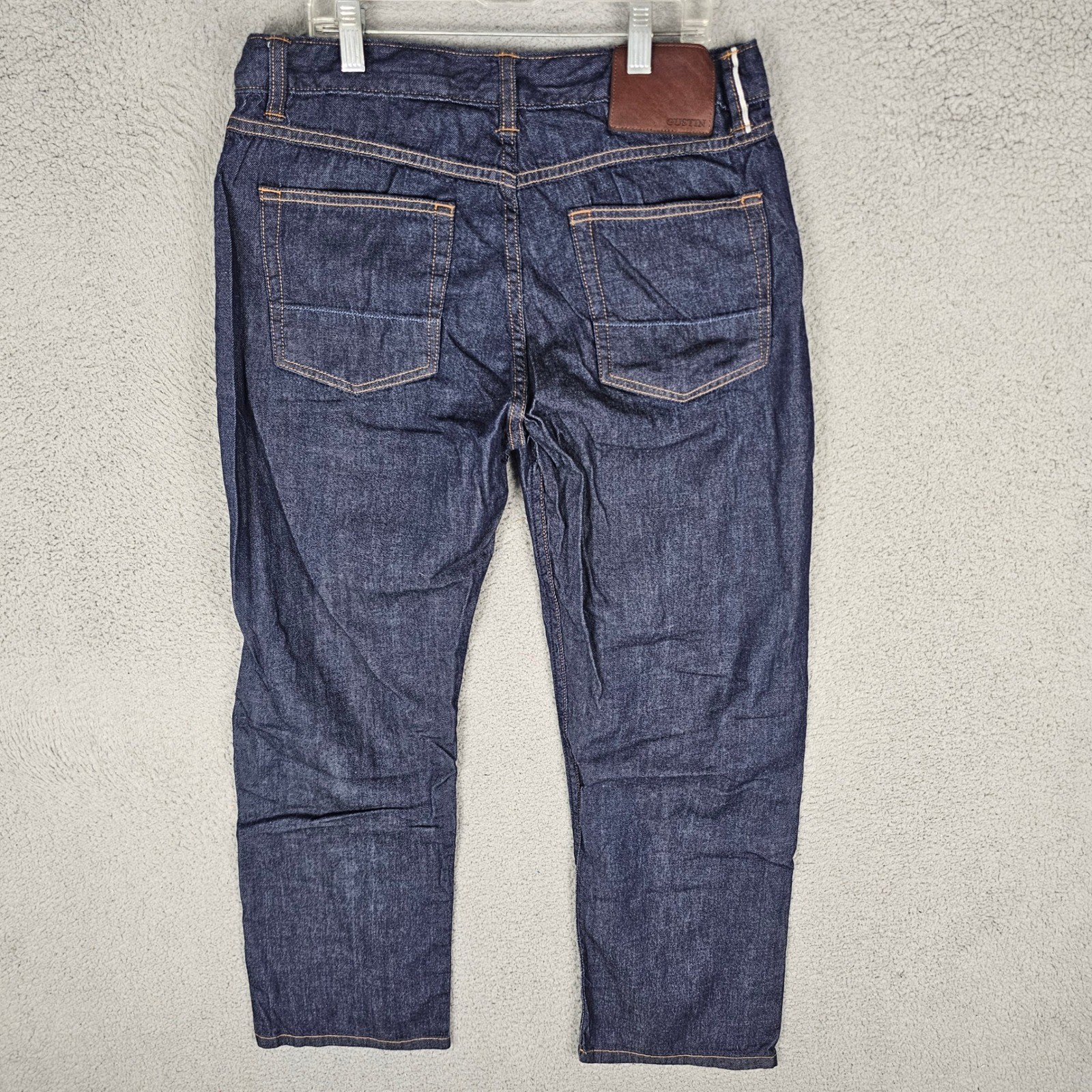 Gustin Jeans Mens 34 Blue Straight Raw Selvedge Denim Made in USA California