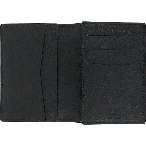 New Auth DUNHILL Business Card case Holder CADOGAN Leather Black Navy Blue Men