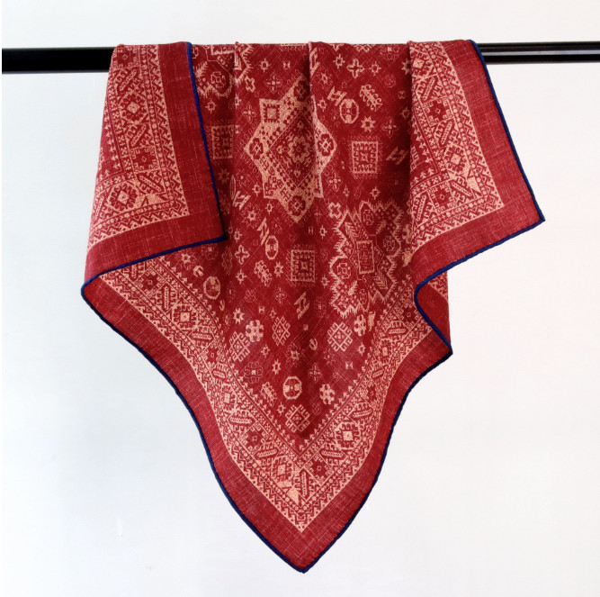 70% Cashmere 30% Silk Scarf Neckerchief Shawl totem Print Bandana 68X68cm Wrap