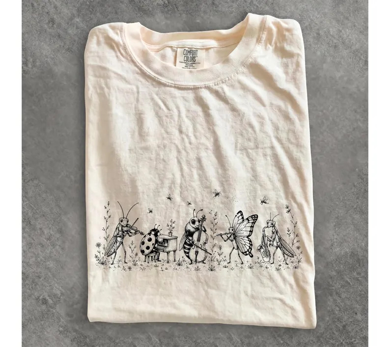 Vintage Insect Comfort Tee Bug Nature Graphic Design Shirt