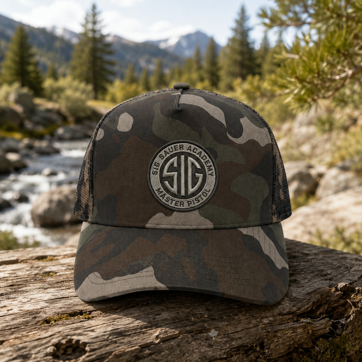 Sig Sauer Academy Camo Baseball Hat Mesh Back Trucker Cap Outdoor Sports