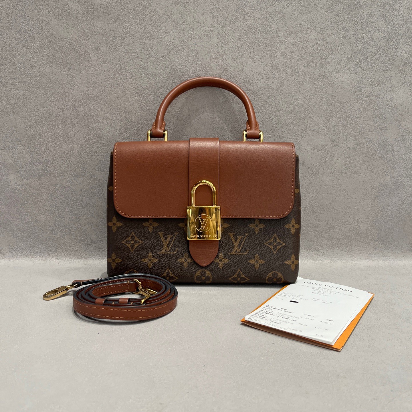 Louis Vuitton Locky BB Small Brown Monogram Caramel Top Handle Crossbody US Ship
