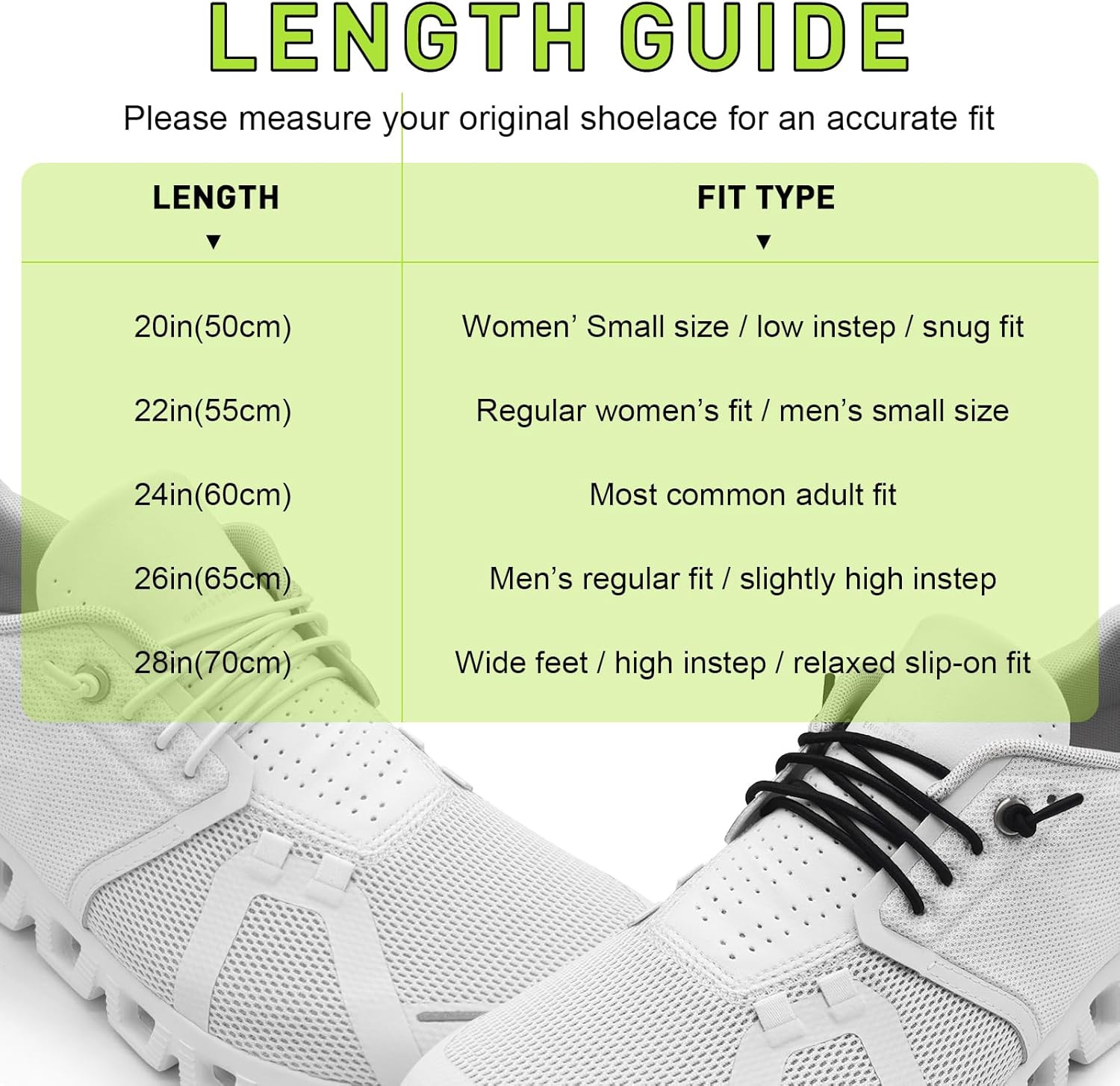 Elastic Shoelaces for On Cloud 5/6 Sneakers, 2.5mm No Tie Stretch Round Replacem