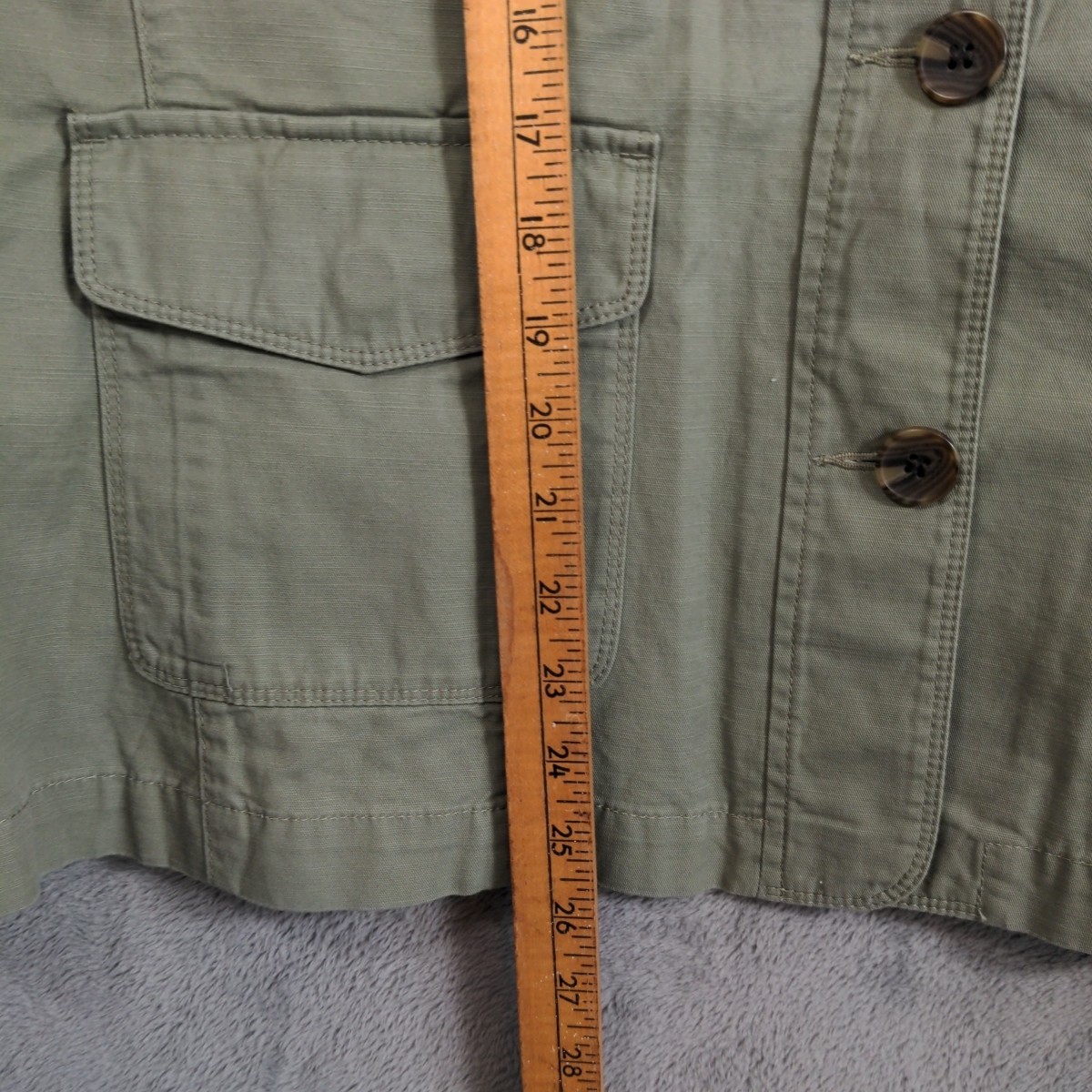 NWT Talbots Utility Safari Jacket Womens 2XP Green Button Front Pockets Military