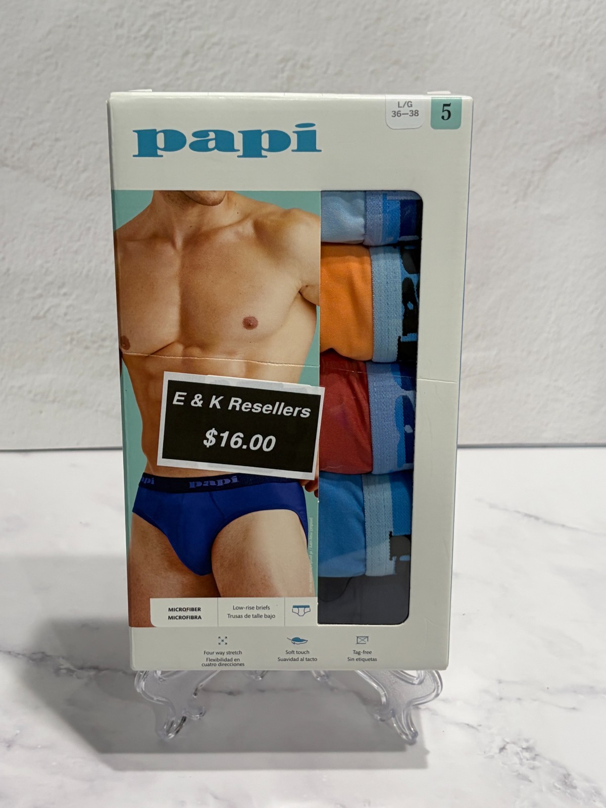 Papi Multicolor Low Rise Briefs 5 Pack Size L