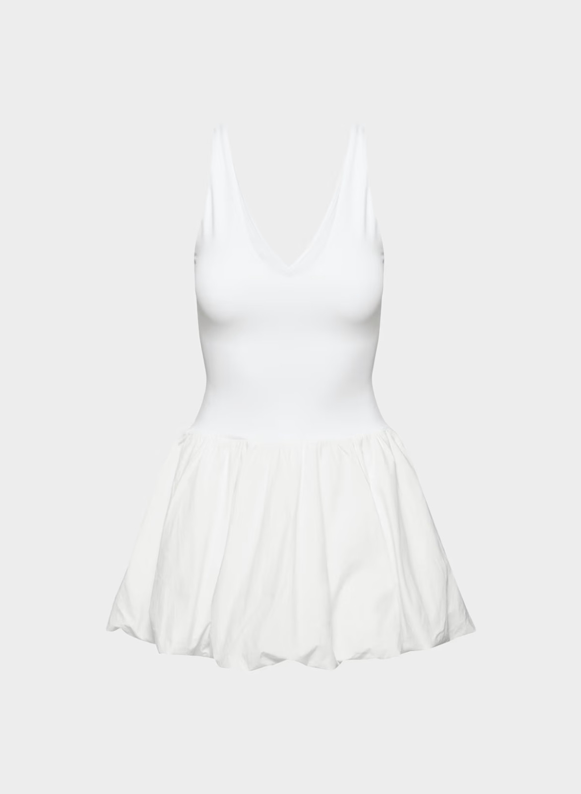 NEW Aritzia Babaton Optimist Contour Cotton Poplin Fit Flare Micro Dress White L