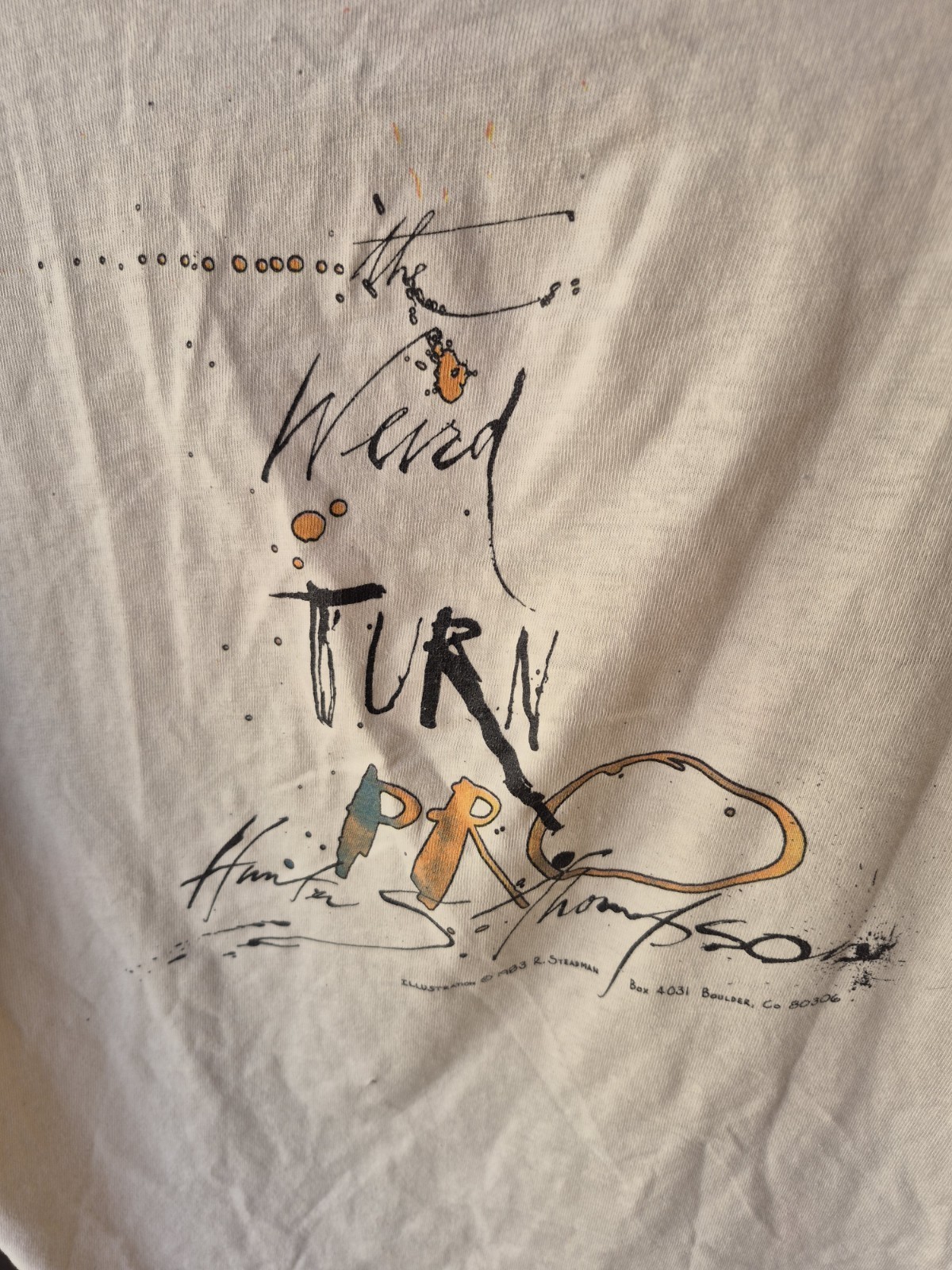 Vintage 1983 Weird Turn Pro Hunter Thompson R Steadman Art T-Shirt Fear Loathing