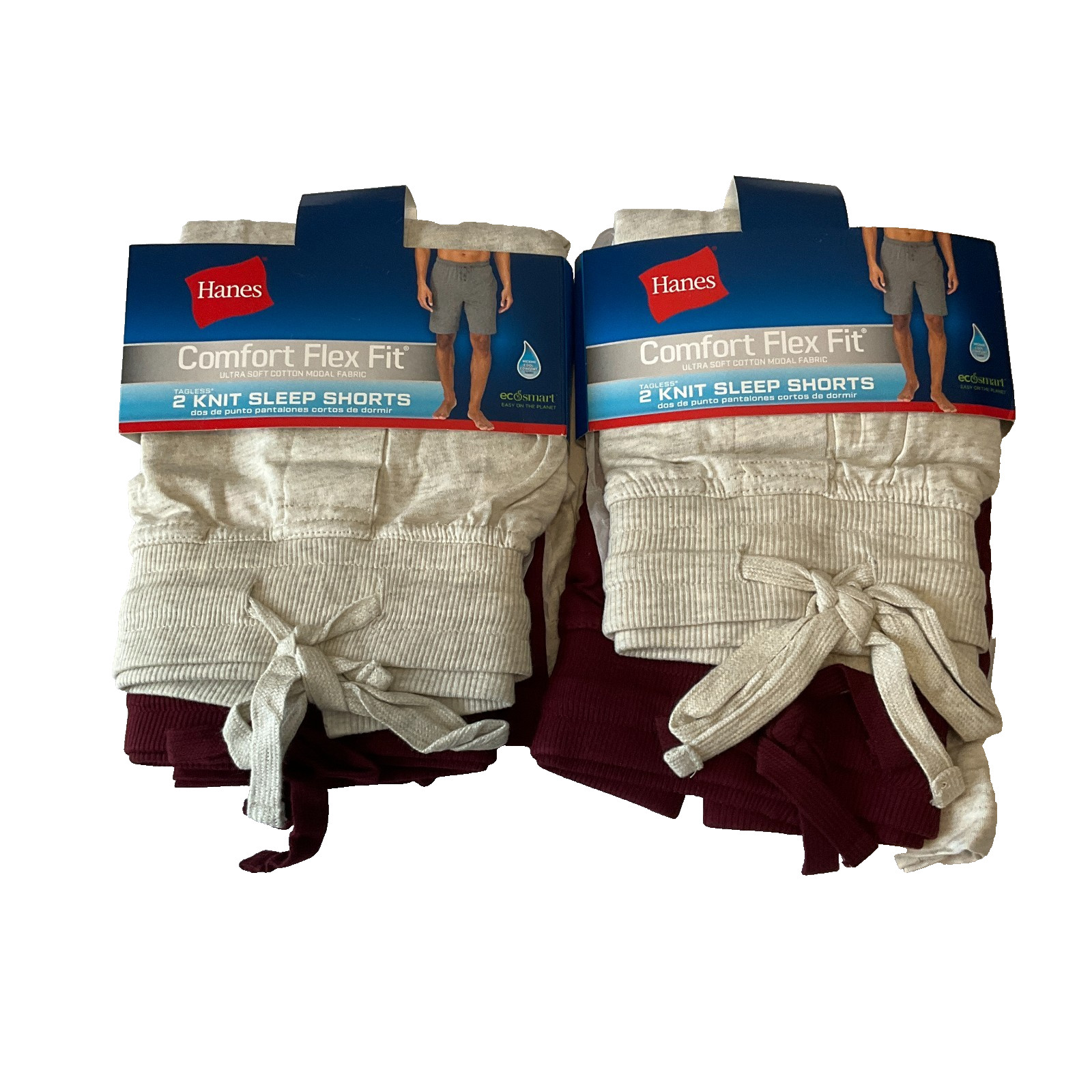 Hanes Knit Sleep Shorts Mens Size S Multicolor Stretch 4 Pair 2 Packs Of 2
