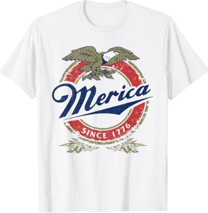 Retro Merica Eagle 4th of July Funny USA Men Women T-Shirt