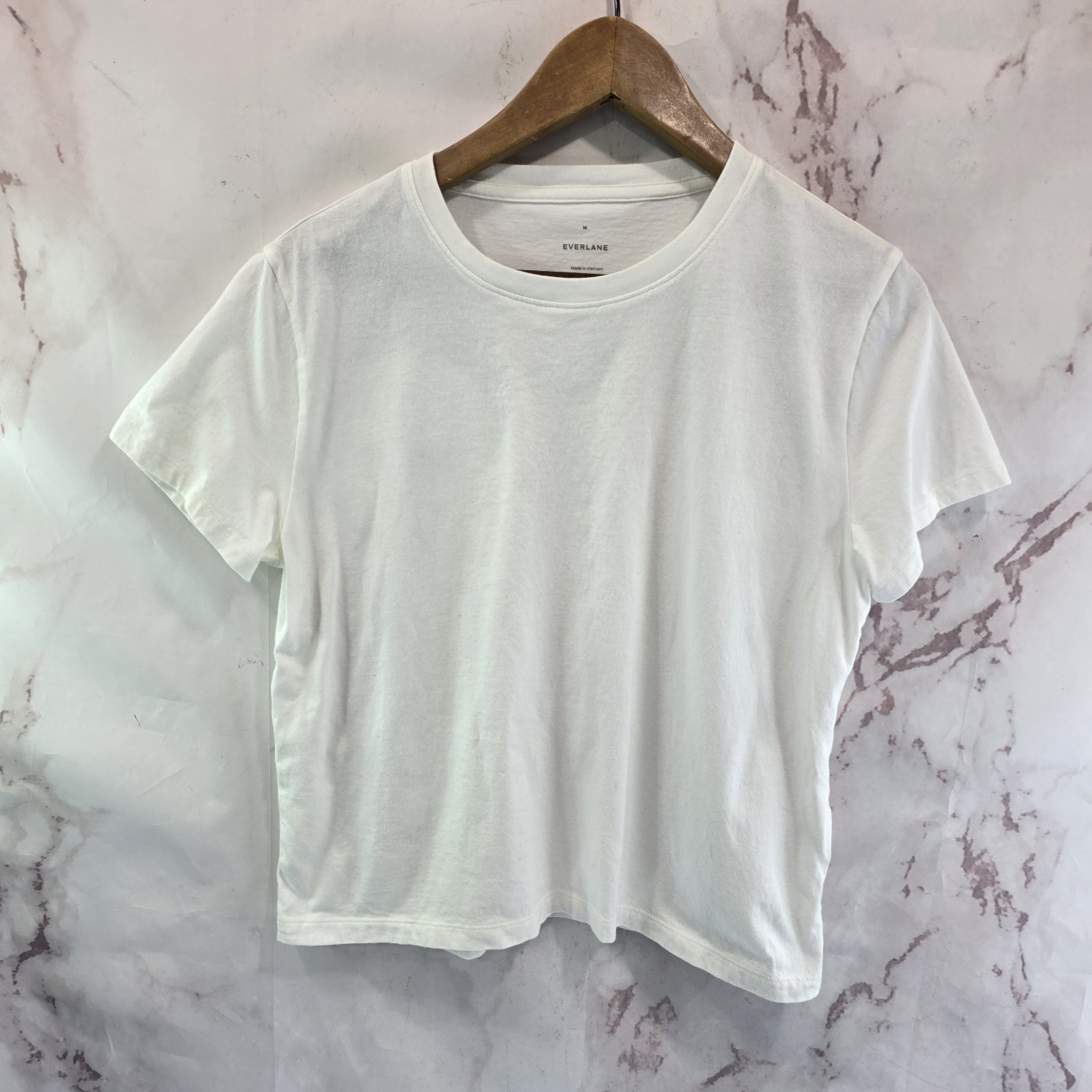 Everlane T Shirt Womens Small White Crewneck Box Cut Tee Organic Cotton