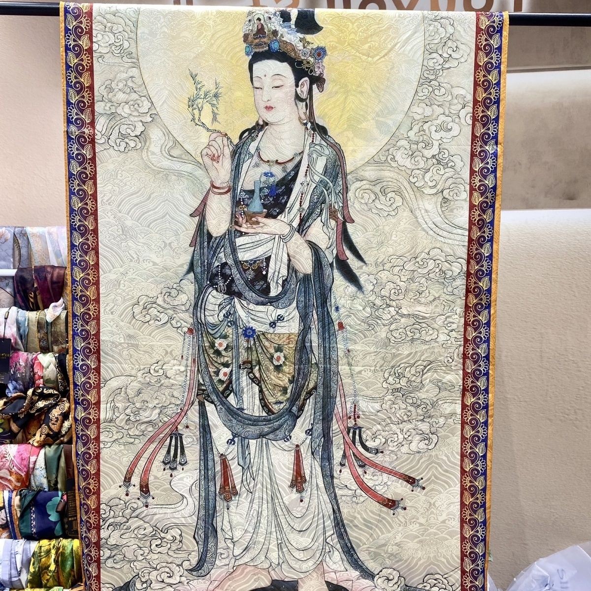 Cihang Pudu 70x180cm Xiangyun Sha Silk Scarf Double-Sided Fashion Shawl