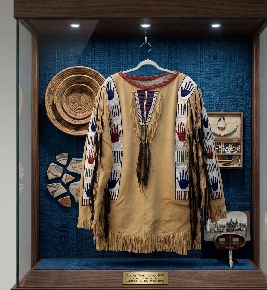 Men Western Beaded Suede Fringe War Shirt Native American Mountain Leather