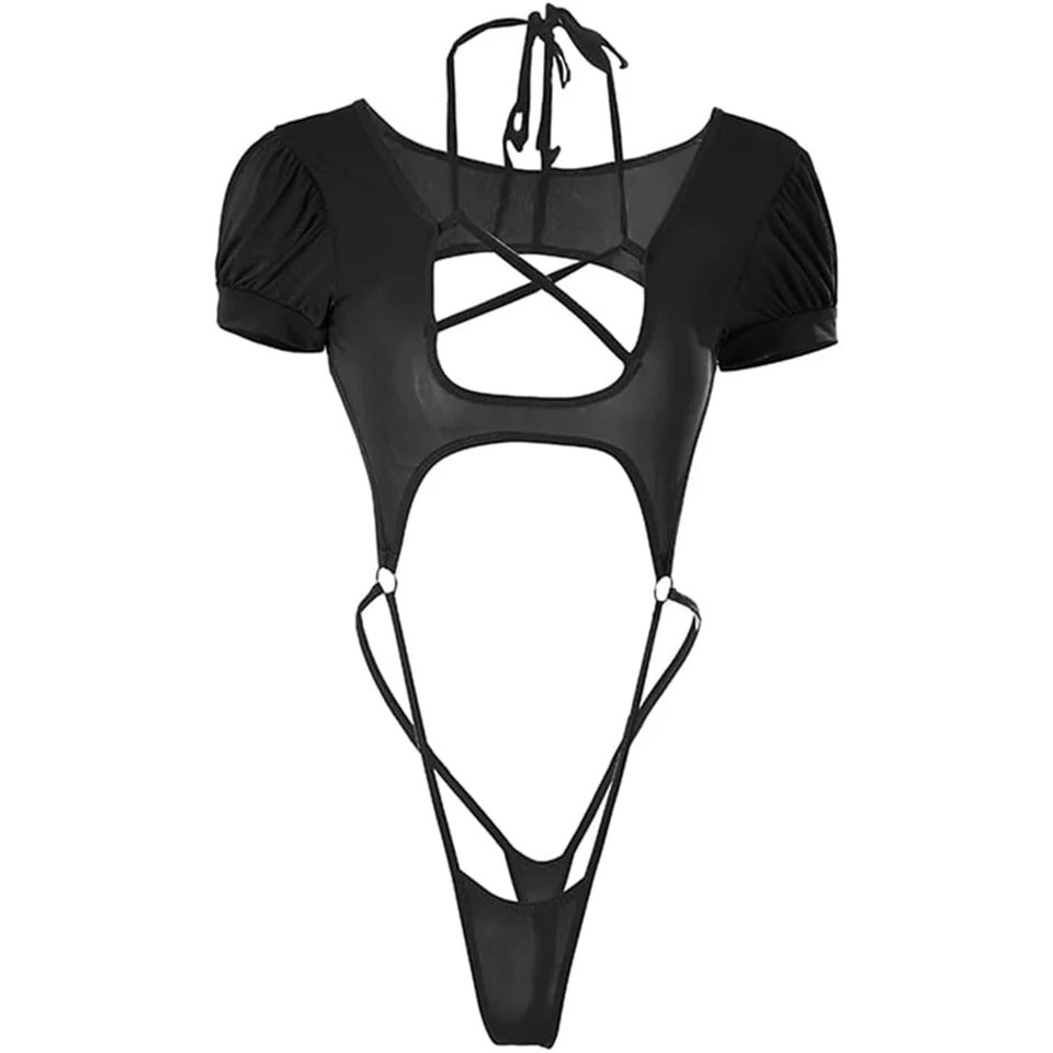 Extreme Slutty Monokini Ultra Sexy Strappy Slingshot Halter One Piece One Size