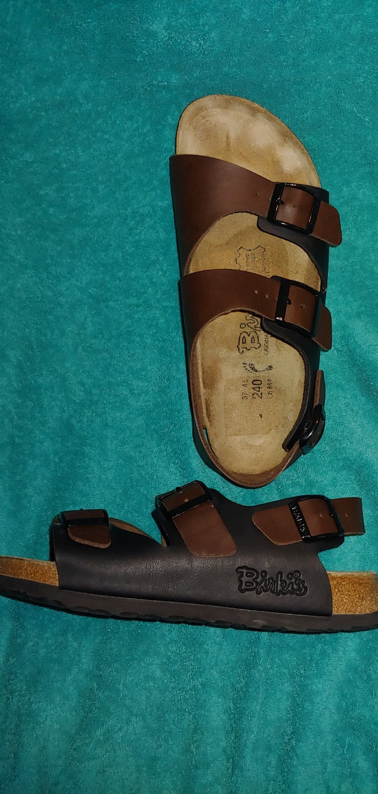 Birkenstocks Birkis Black & Brown 3 (with Heel) Strap Sandals W6 M4 EU37