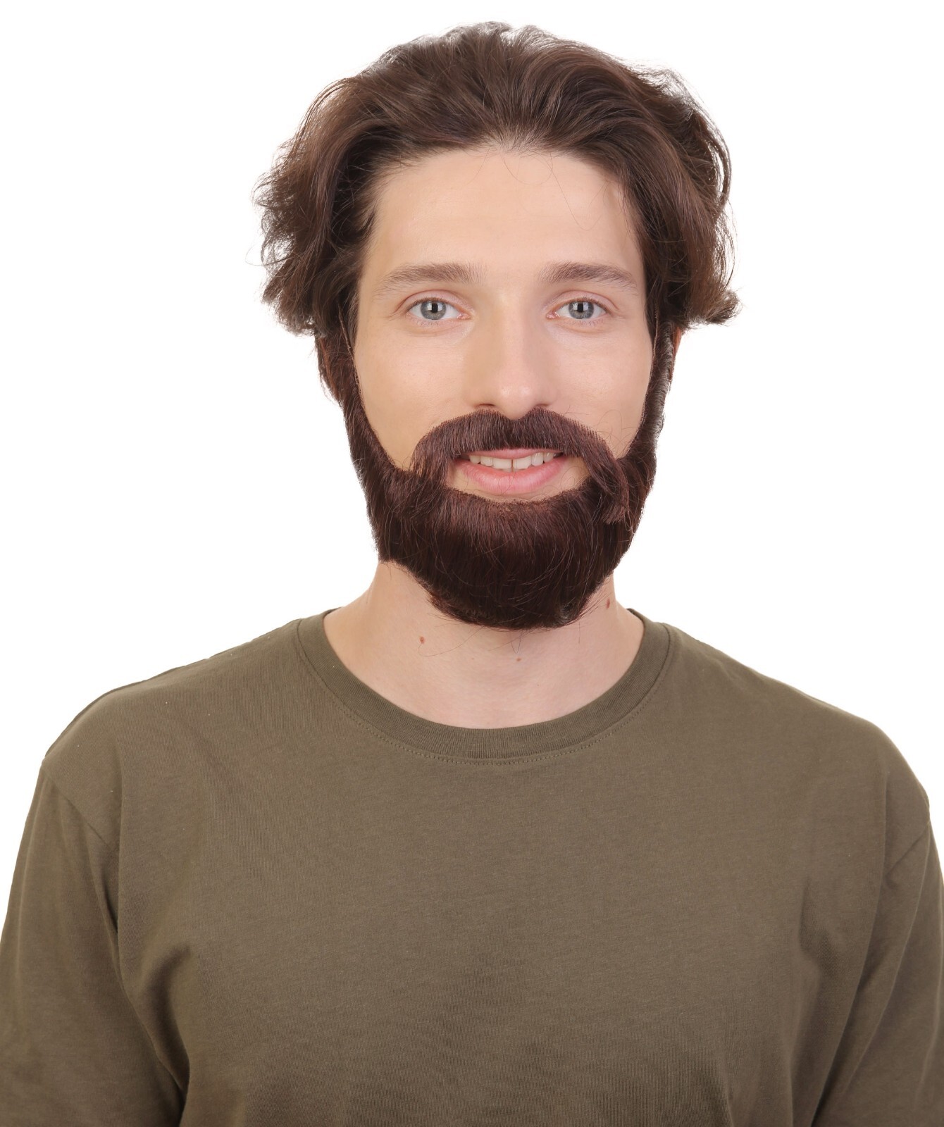 Adult Men’s Dark Brown Boxed Beard, High Quality Synthetic Fiber