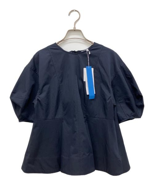 Lanvin en Bleu Navy Back Ribbon Blouse Women’s M Polyester Top