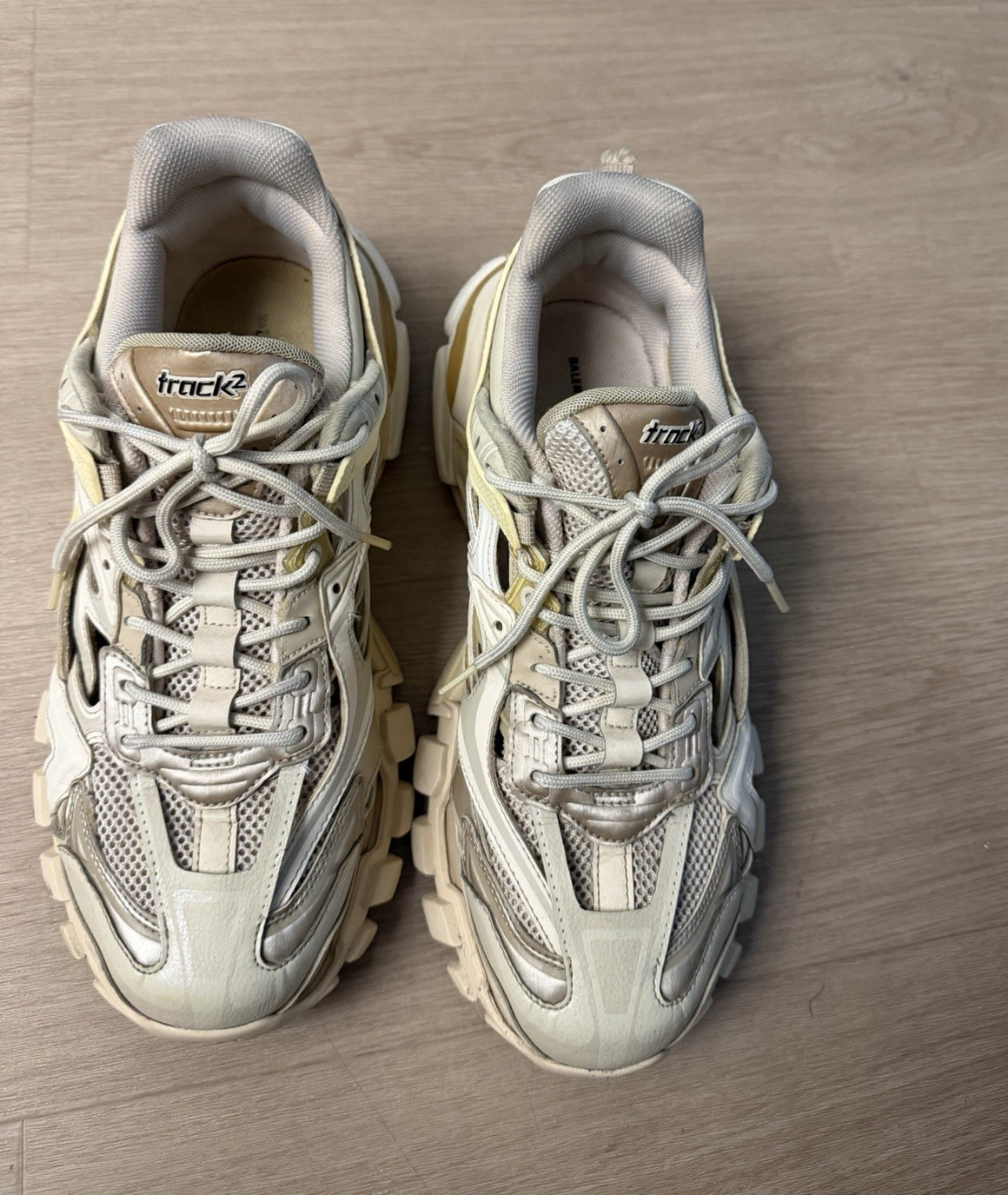 Balenciaga Track Men’s Low Top Lace-Up Beige/Gray Athletic Sneakers