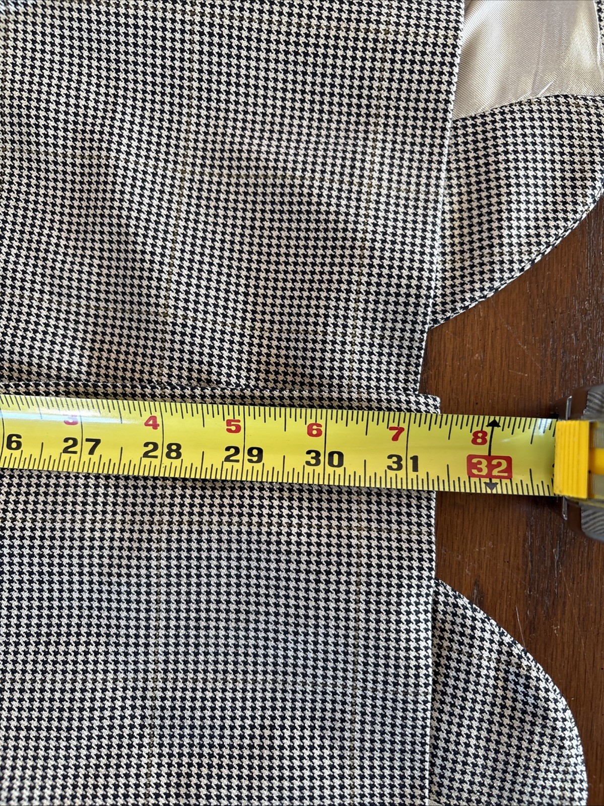 E Thomas Hounds Tooth Blazer Jacket Silk And Wool