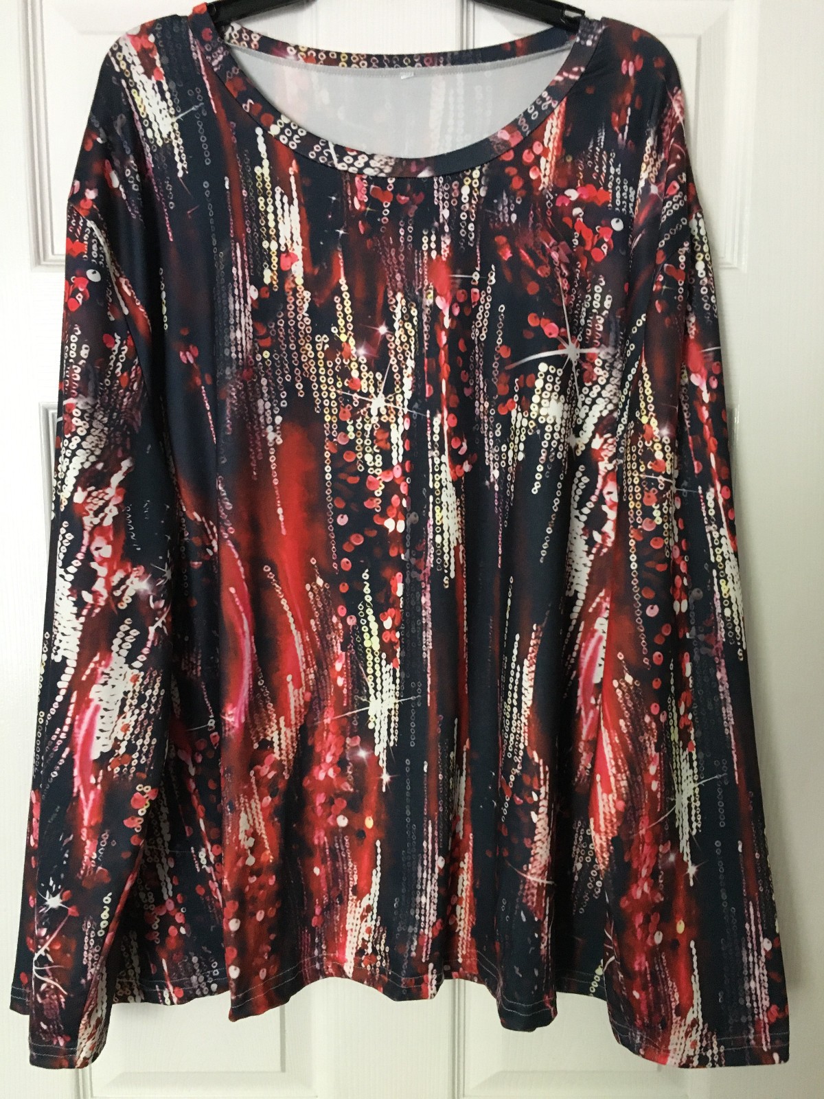 Temu Shirt Blouse Plus Size 6XL Long Sleeve T-Shirt Top Round Neck Chest 58in