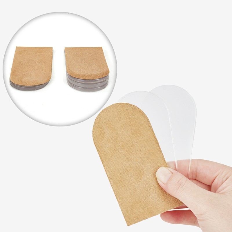Universal Gel Height Increase Insoles Invisible Shoe Lifts Inserts Elastic Shock