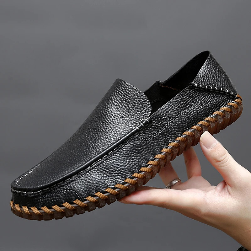 Handmade Men’s Casual Shoes Leather Loafers Moccasins Breathable Driving Shoes