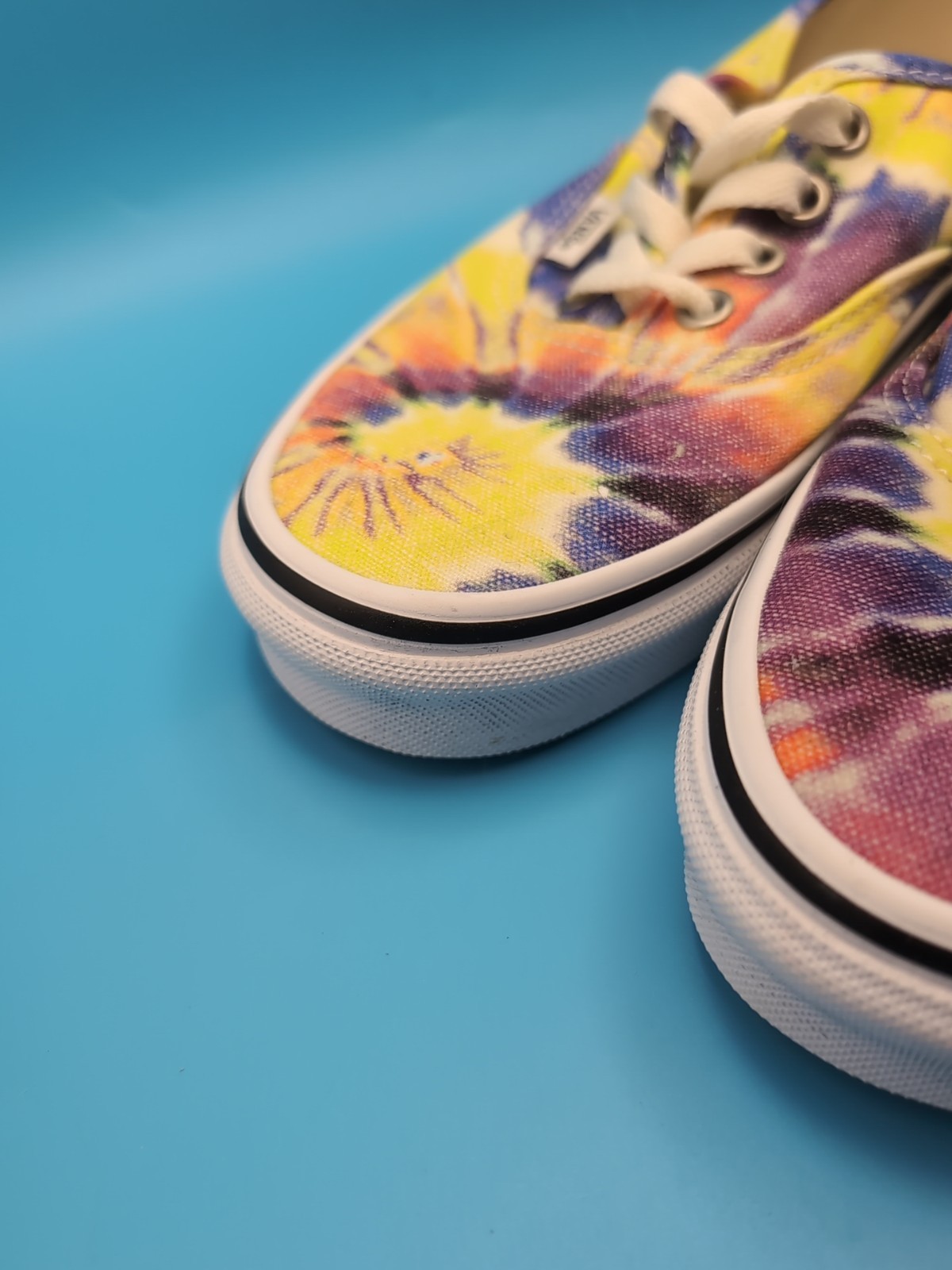 VANS Authentic Tie Dye Canvas rainbow Sneakers Shoes skateboard Men 5.5 Women 7