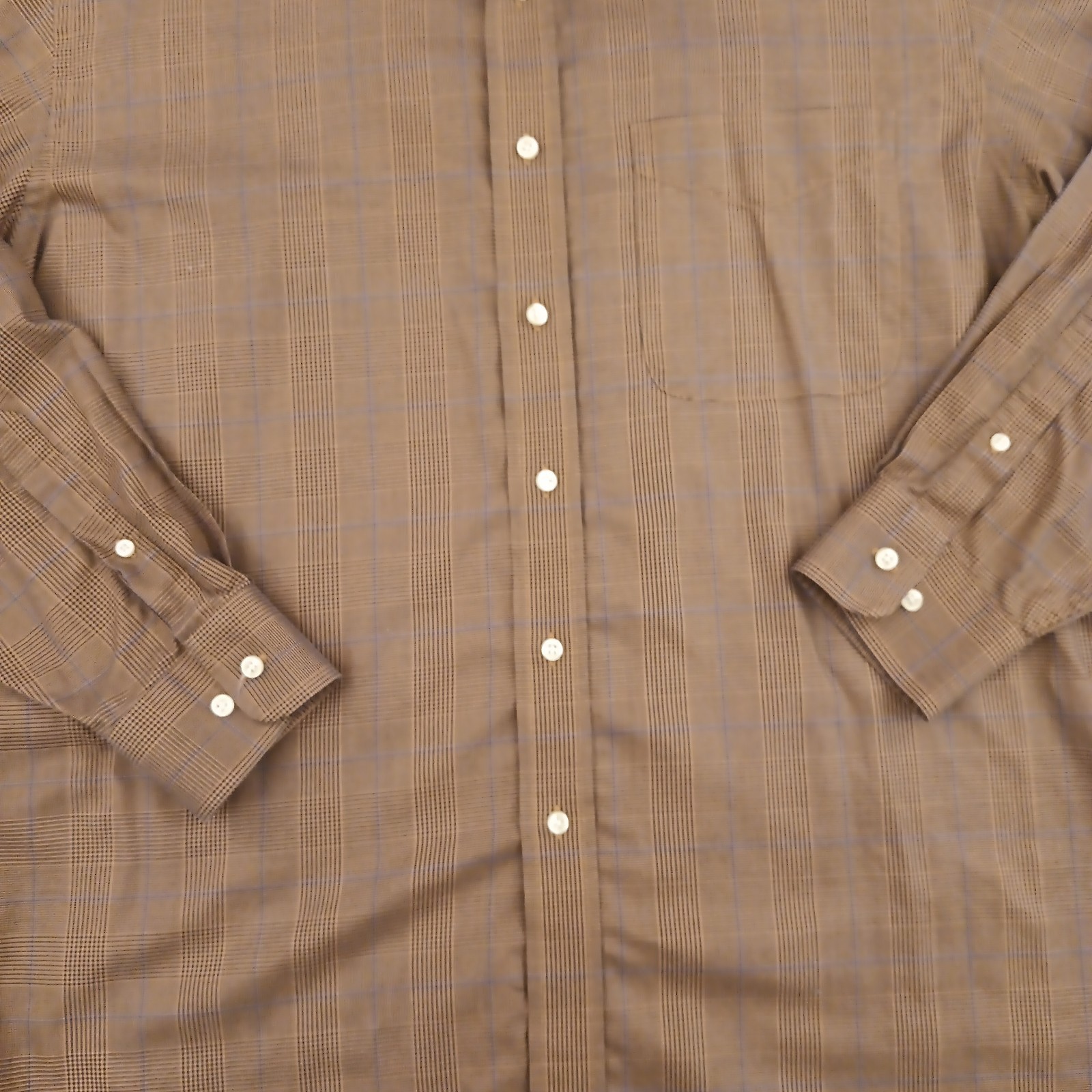 Jos A Bank Shirt Mens Large Orange Plaid Long Sleeve Button Down Cotton
