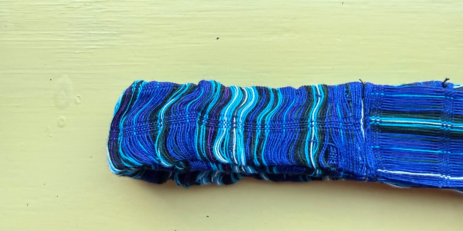 HEADBAND Blue Multicolor Guatemala Hand Made Cotton Head Band Colorful NEW #II