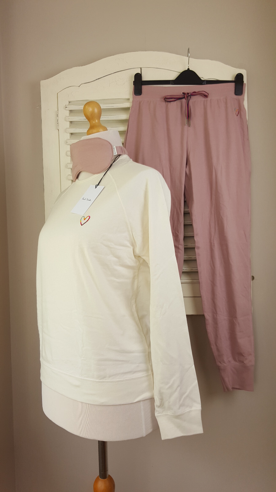 Paul Smith Women’s Pink Cotton Lounge / Pyjama Set with Eye Mask (L) RRP £175
