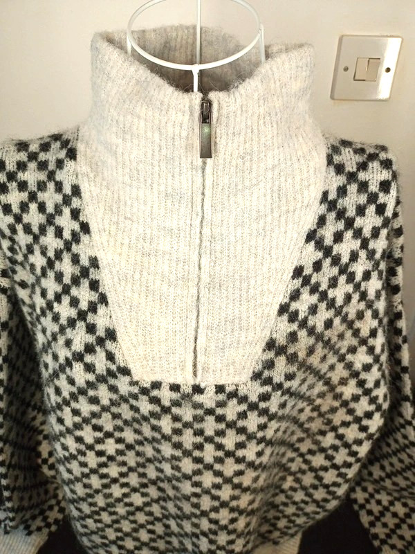 Hush Juno Jumper quarter zip Fabric wool Alpaca polyester size s/m 8 – 10 womans