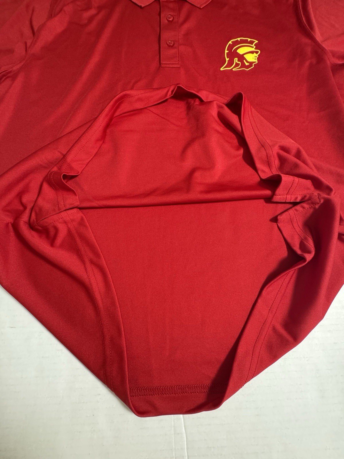 Pre Owned Excellent USC Trojans Apparel Polo Short Sleeve Shirt Red Men Sz Large