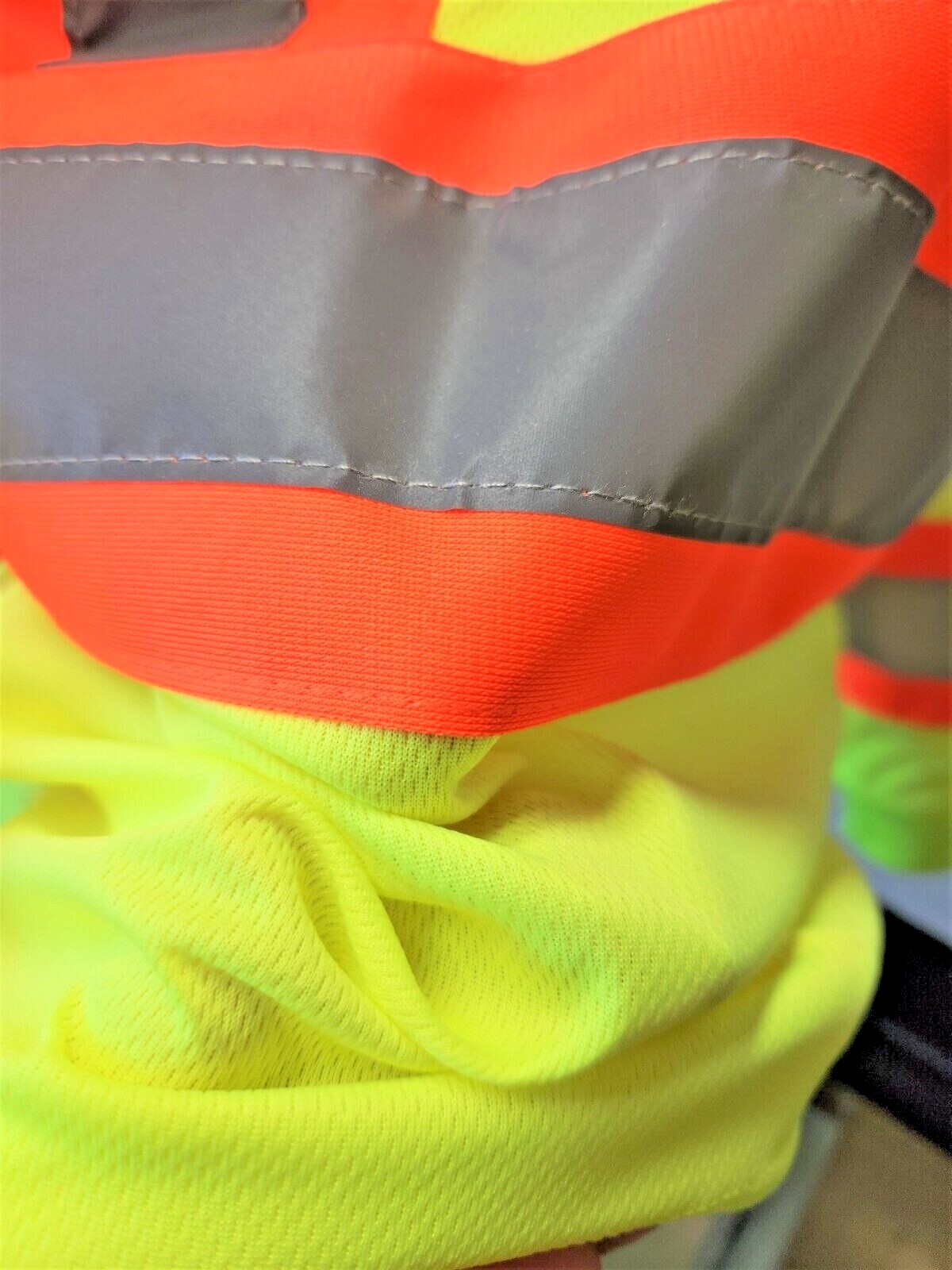 Class 3 Yellow Long Sleeve Safety Shirt With Hoodie, Polyester Birdeye mesh