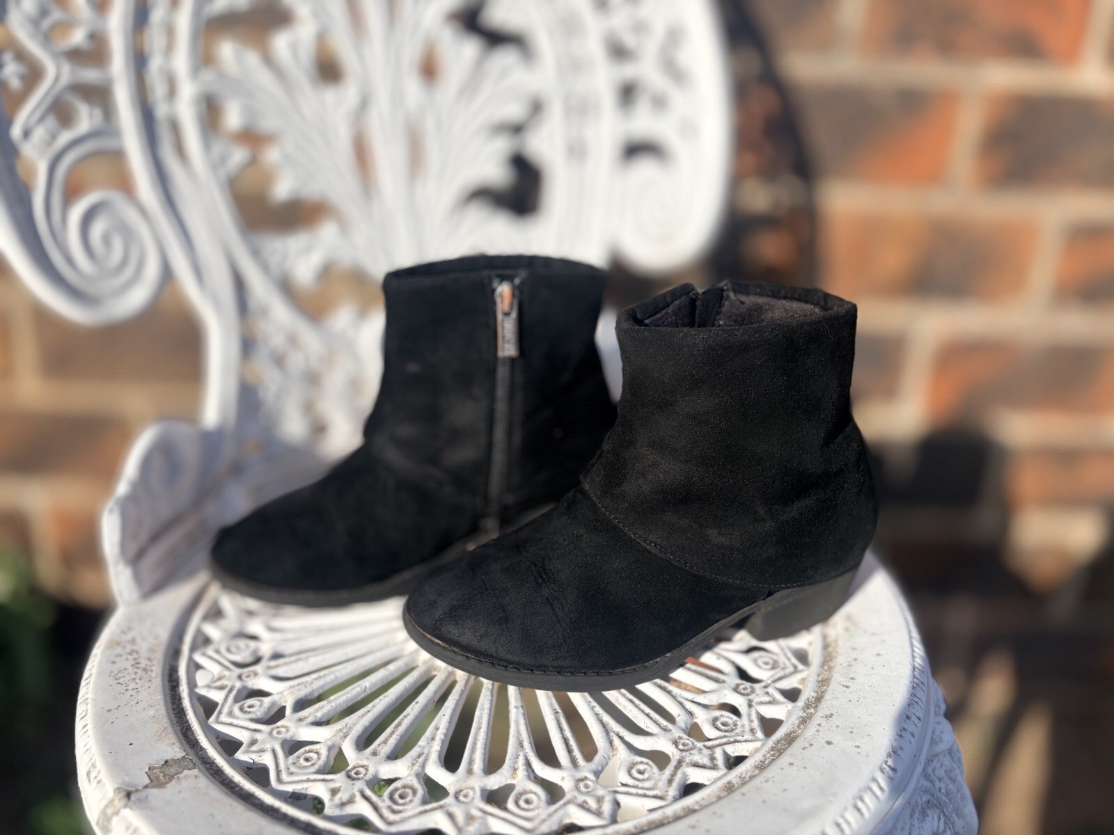 Kenneth Cole, Reaction, Girl Size 1, Black, Zip Up Boots, Mint Condition