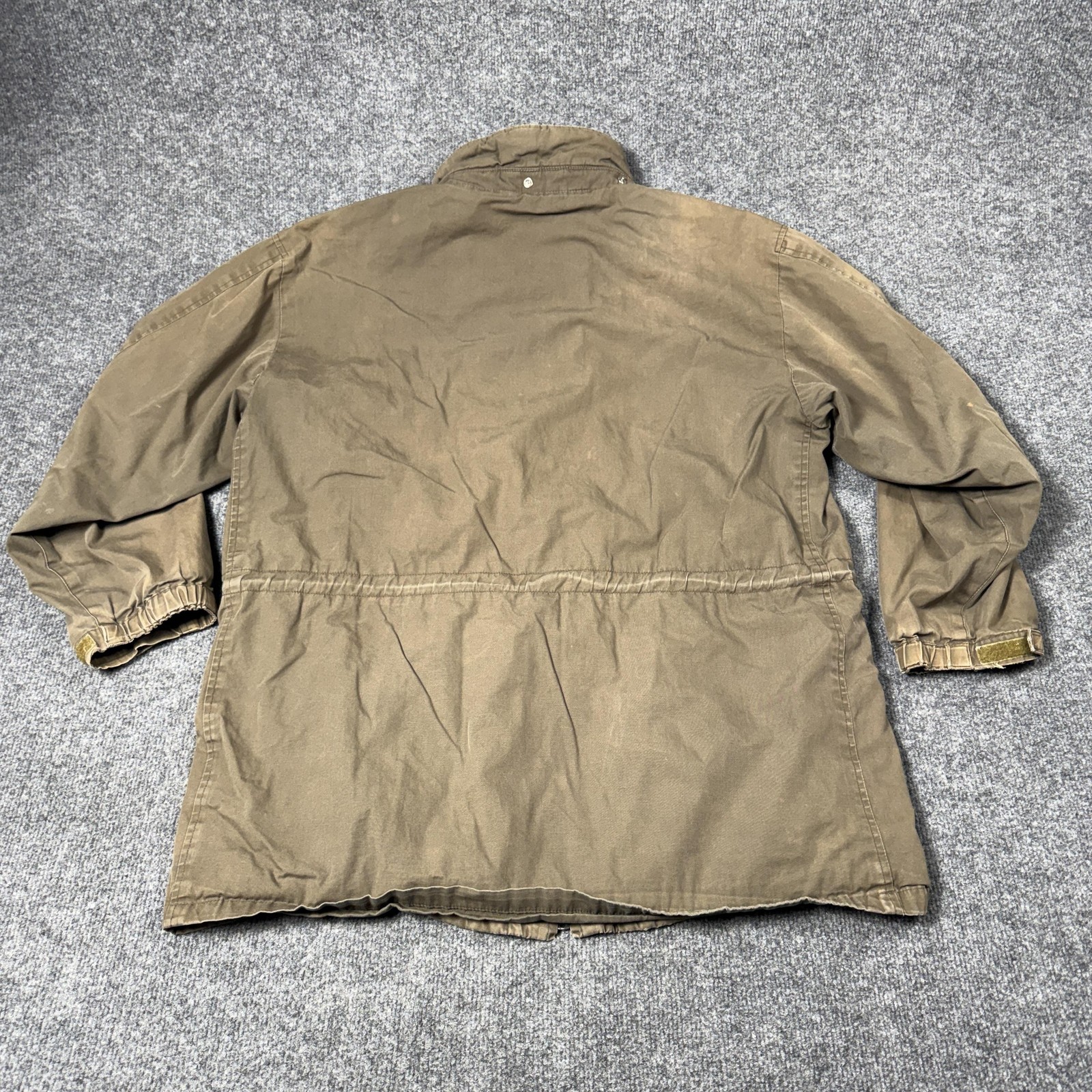 J.Crew Jacket Mens Medium Brown Canvas Military Full Zip Pockets Lined Oarsman