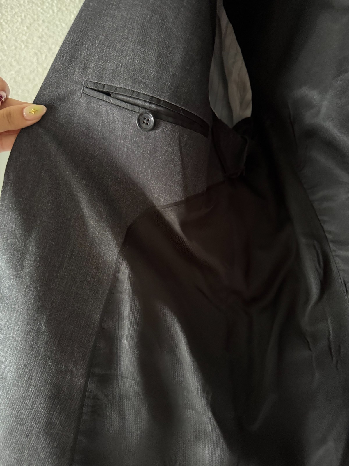 Banana Republic Tailored Fit 100% Wool Suit Charcoal Gray Mens 40S / 33×30
