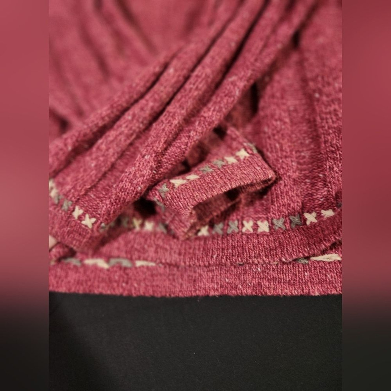 Woolrich Burgandy Knit Sweater with Star Accents