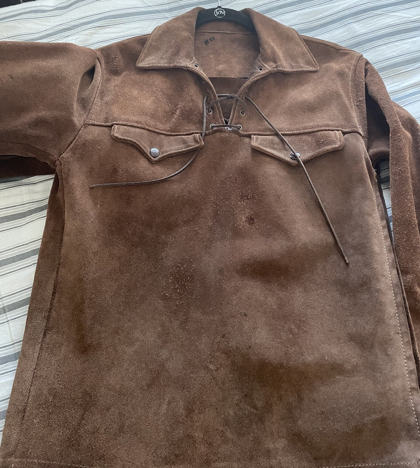 Vintage Heavy Leather Roughout Pullover/ jacket 60’s Biker Easy Rider
