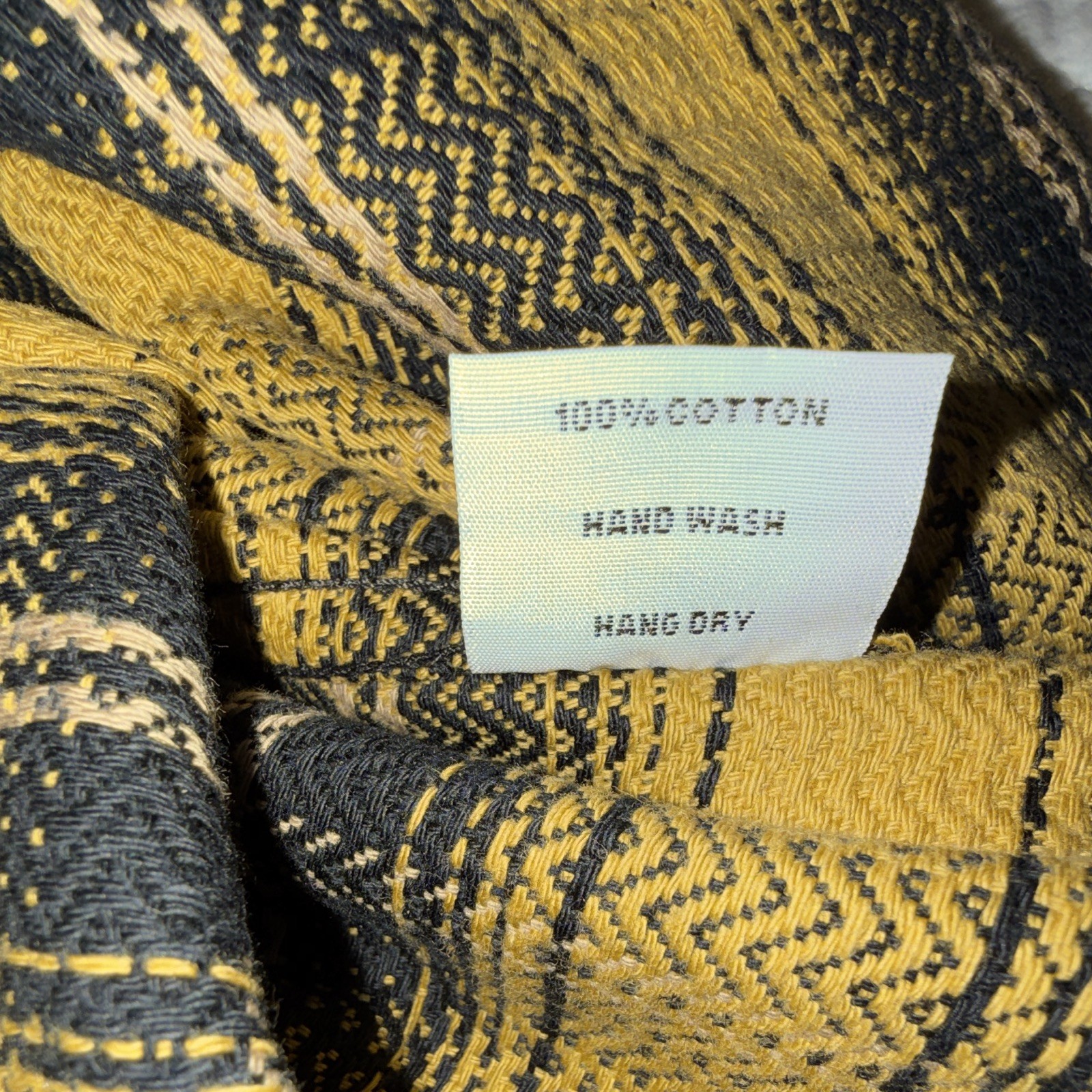 3Sixteen Crosscut Black/Yellow Plaid Blanket Flannel Button-Up Shirt 2XL