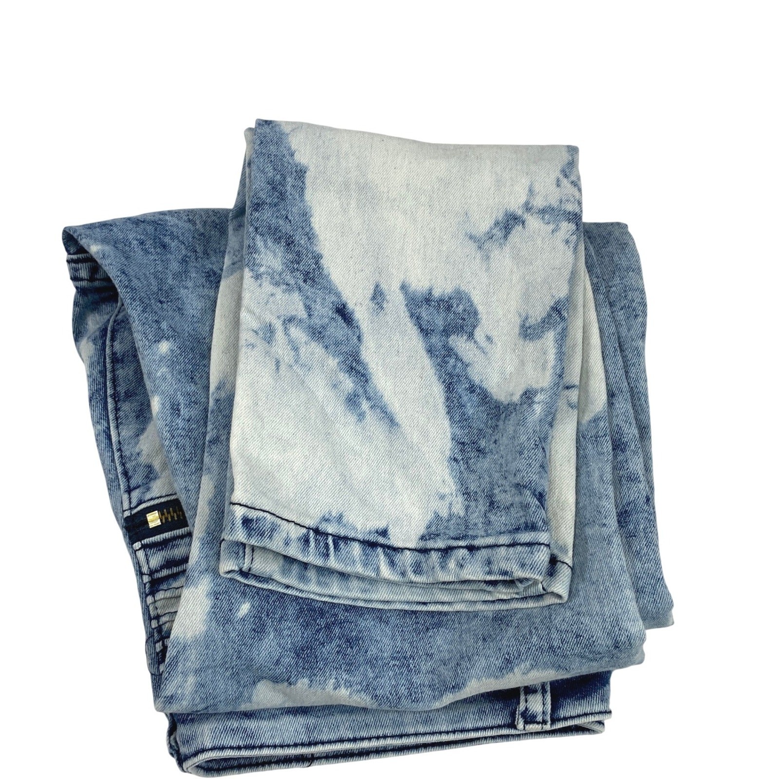 Diamond Stash Moto Skinny Jeans Womens 9 Acid Wash Bleach Blue Punk Edgy Grunge