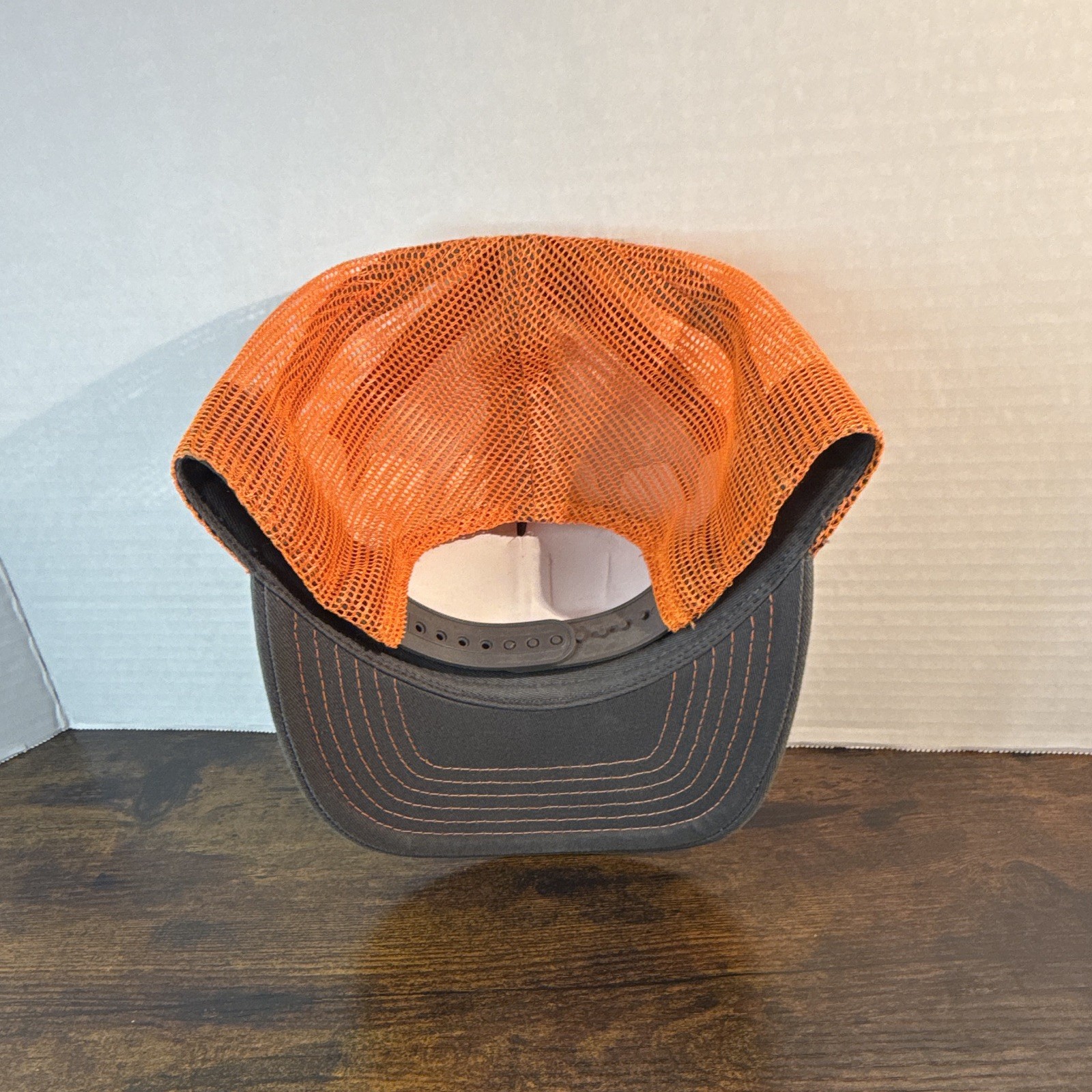 Underground Utility Services Inc Gray Orange Trucker Hat Mesh Back Adjustable